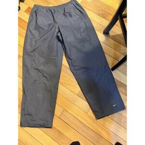 Nike Windrunner Pants Women Size XL Gray High-Waisted Woven Open-Hem pockets